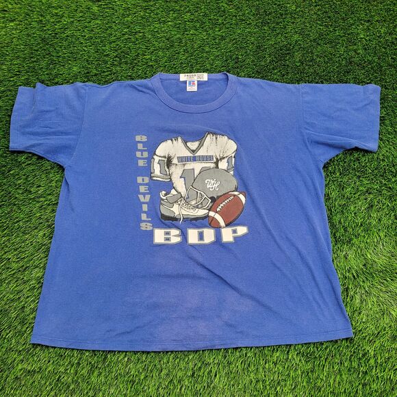 Vintage 80s Russell-Athletic Shirt 2XL 26x26 Blue-Devils - Picture 1 of 13